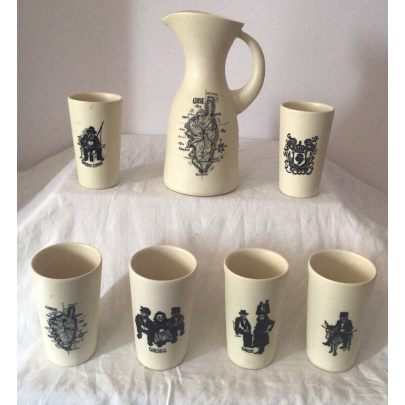 Vintage orangeade set in stoneware 1970