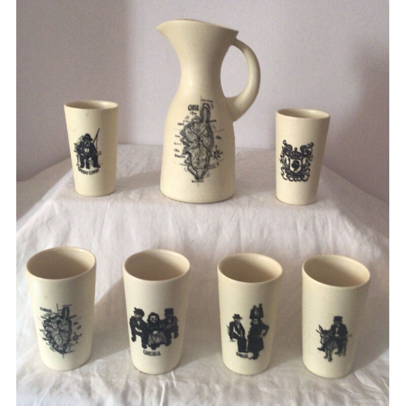 Vintage orangeade set in stoneware 1970