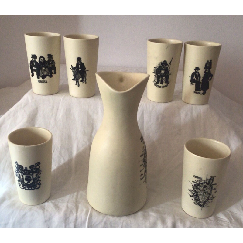 Vintage orangeade set in stoneware 1970