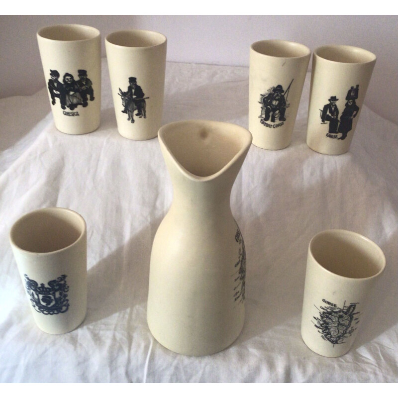 Vintage orangeade set in stoneware 1970