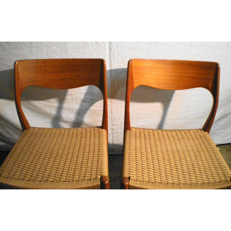 Paire de chaise vintage Danoises en teck 1960