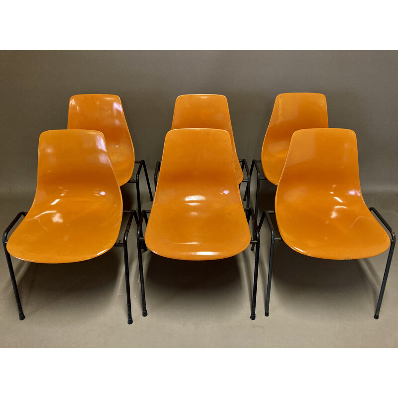 Set of 6 vintage Georg Leowald chairs 1960