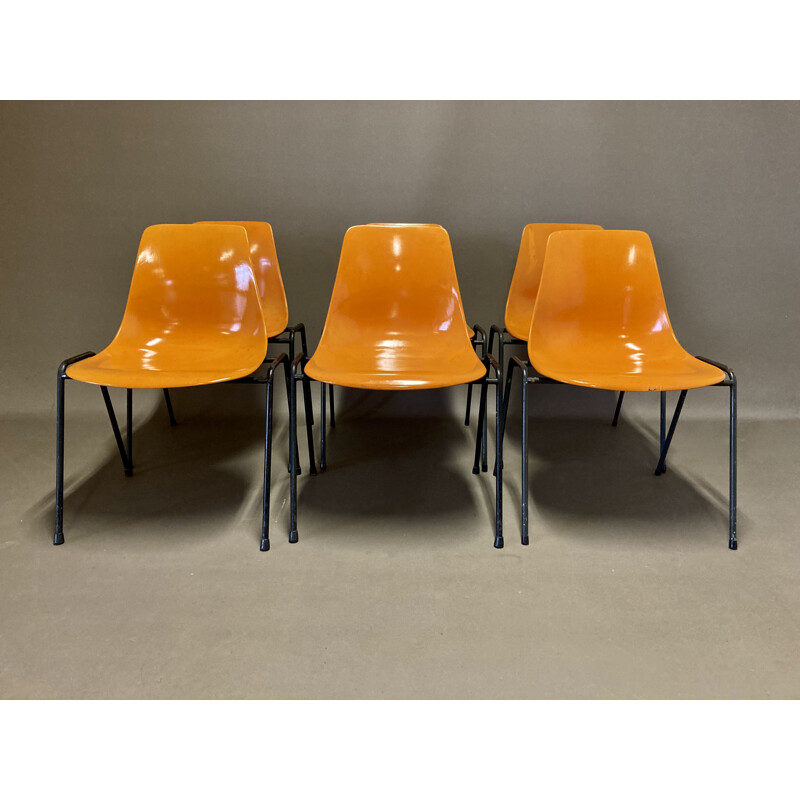 Set of 6 vintage Georg Leowald chairs 1960