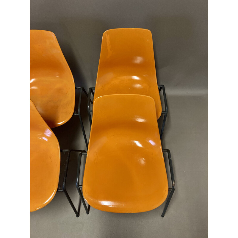 Set of 6 vintage Georg Leowald chairs 1960