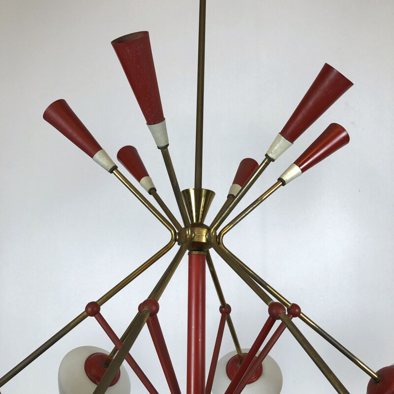 Vintage  Stilnovo sputnik chandelier Midcentury 1950s