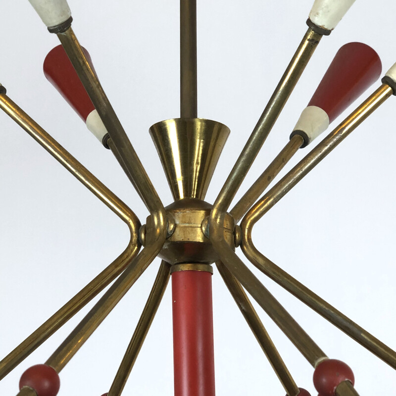 Vintage  Stilnovo sputnik chandelier Midcentury 1950s