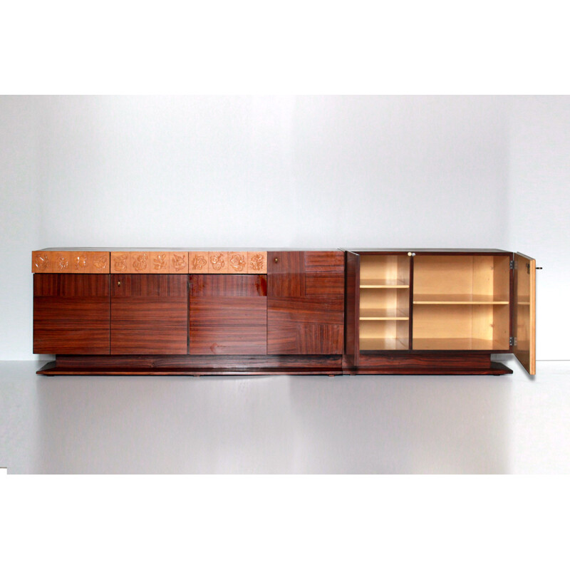 Vintage Mahogany Sideboard Mid-Century  by Dassi Italian 1950s