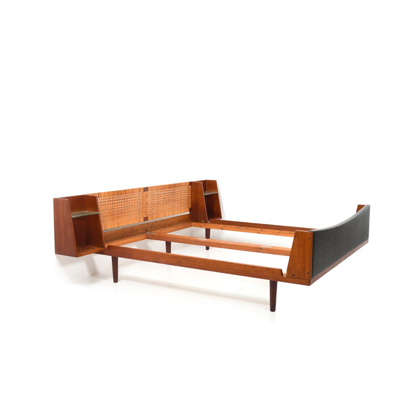 Vintage Teak Kingnsize Double Bed by Hans J. Wegner for Getama 1950s