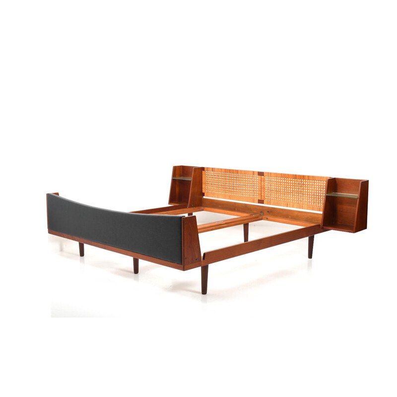 Vintage Teak Kingnsize Double Bed by Hans J. Wegner for Getama 1950s