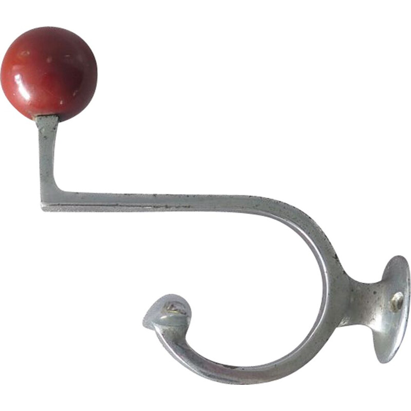 Vintage Metal coat hanger with resin ball 1950s