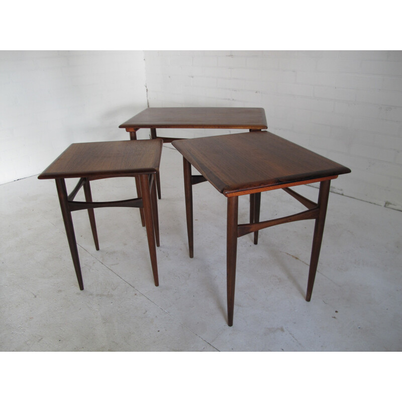 Ensemble de 3 tables gigognes en palissandre, Kai KRISTIANSEN - 1950
