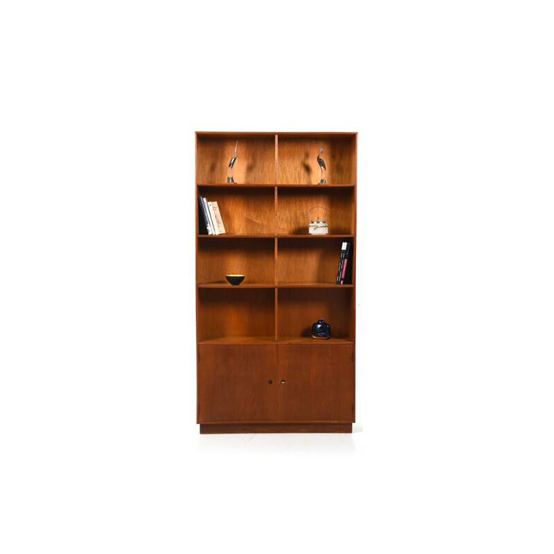 Vintage University Bookcase in Teak and Oak, Denmark 1950s 