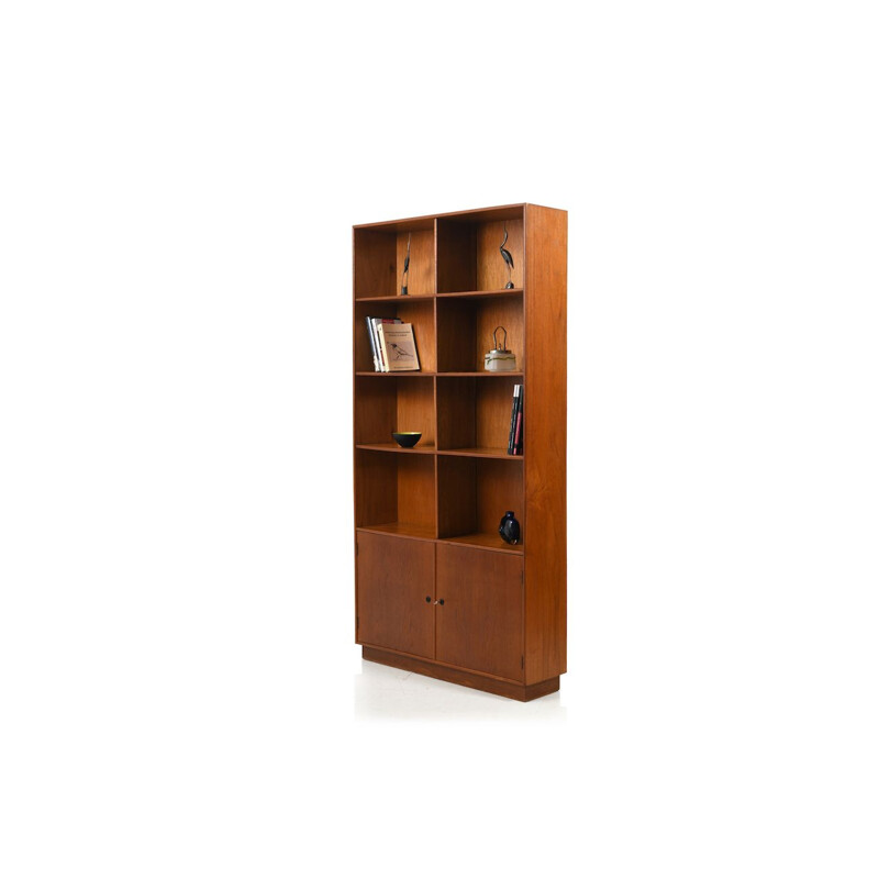 Vintage University Bookcase in Teak and Oak, Denmark 1950s 