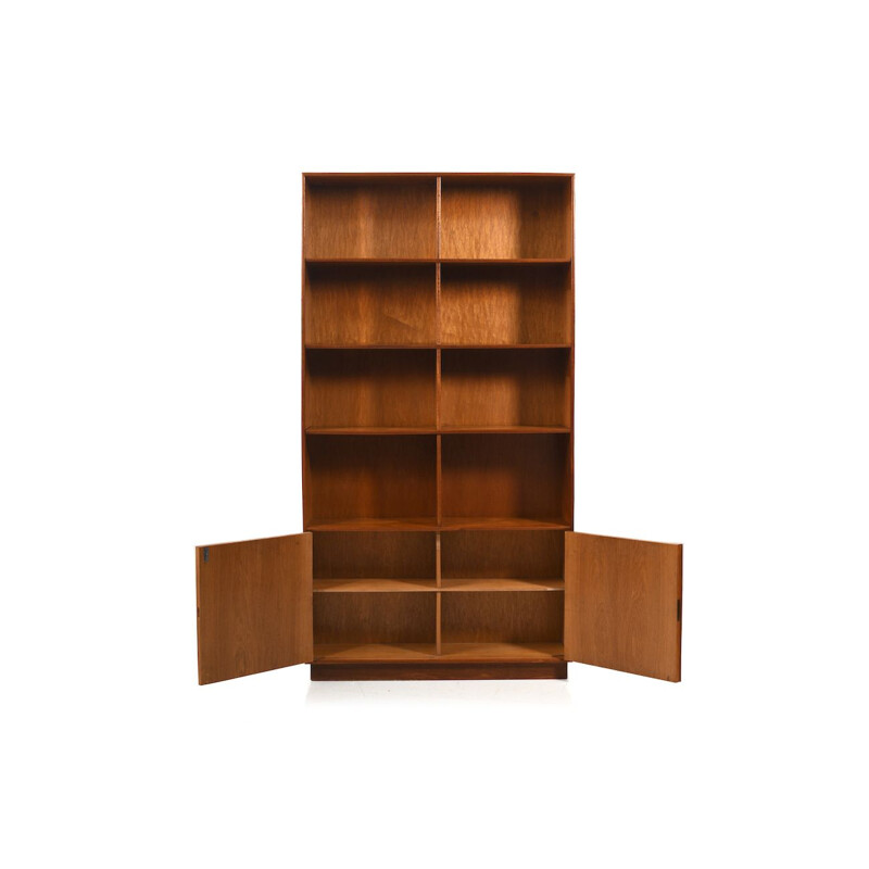 Vintage University Bookcase in Teak and Oak, Denmark 1950s 