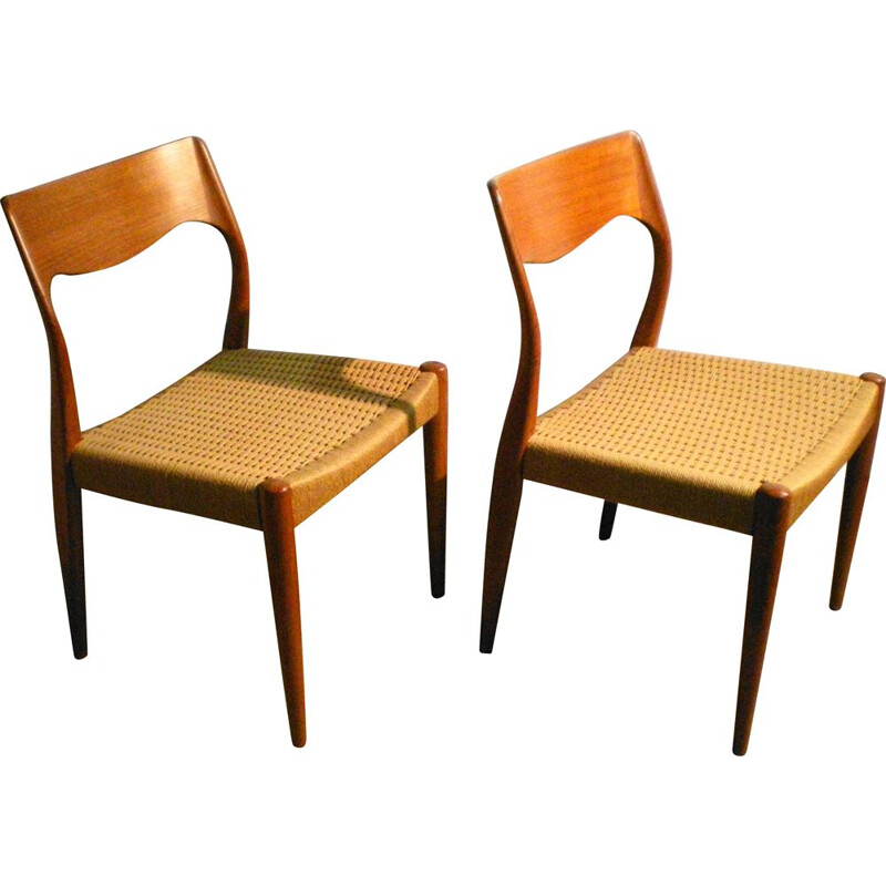 Paire de chaise vintage Danoises en teck 1960