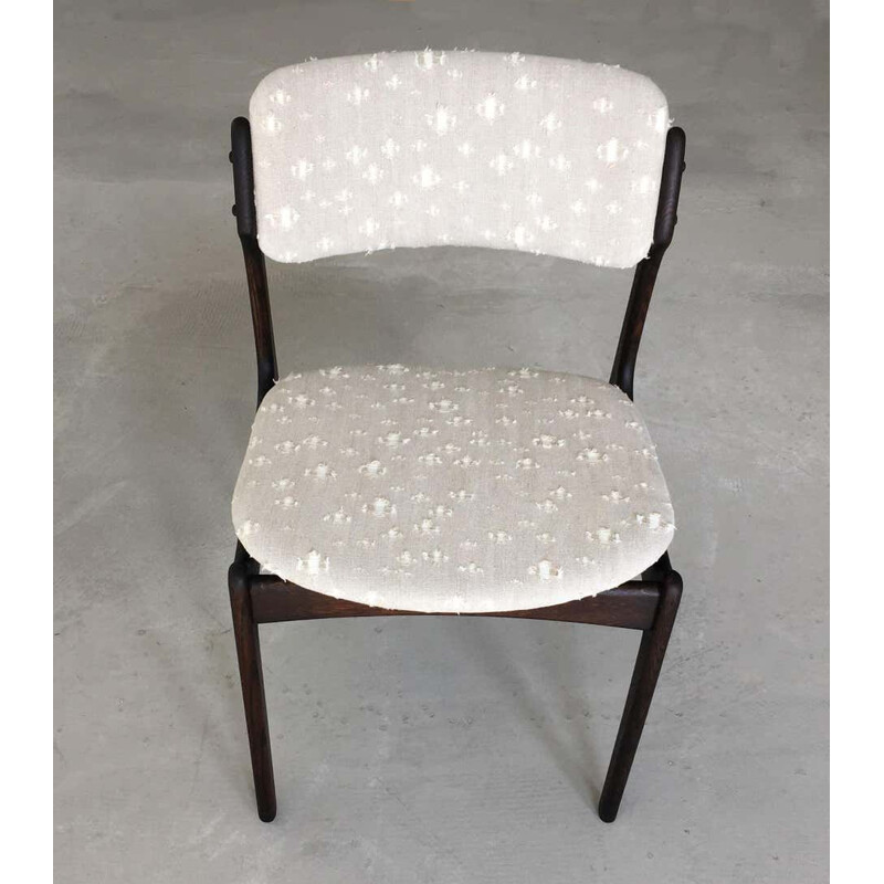 Conjunto de 8 cadeiras de carvalho vintage tan por Erik Buch 1960