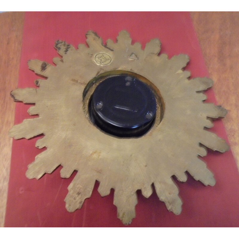Vintage wooden barometer gilded with the leaf 1950s