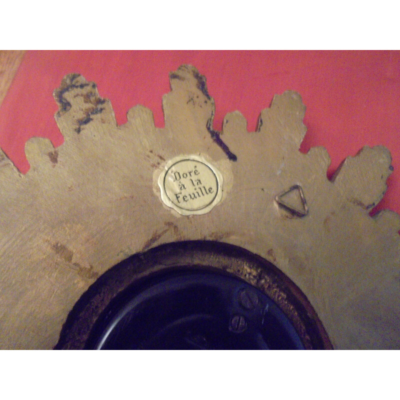 Vintage wooden barometer gilded with the leaf 1950s