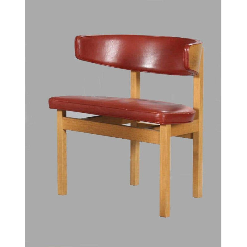 Set van 6 vintage eiken conferentie stoelen van Borge Mogensen, Denemarken 1962