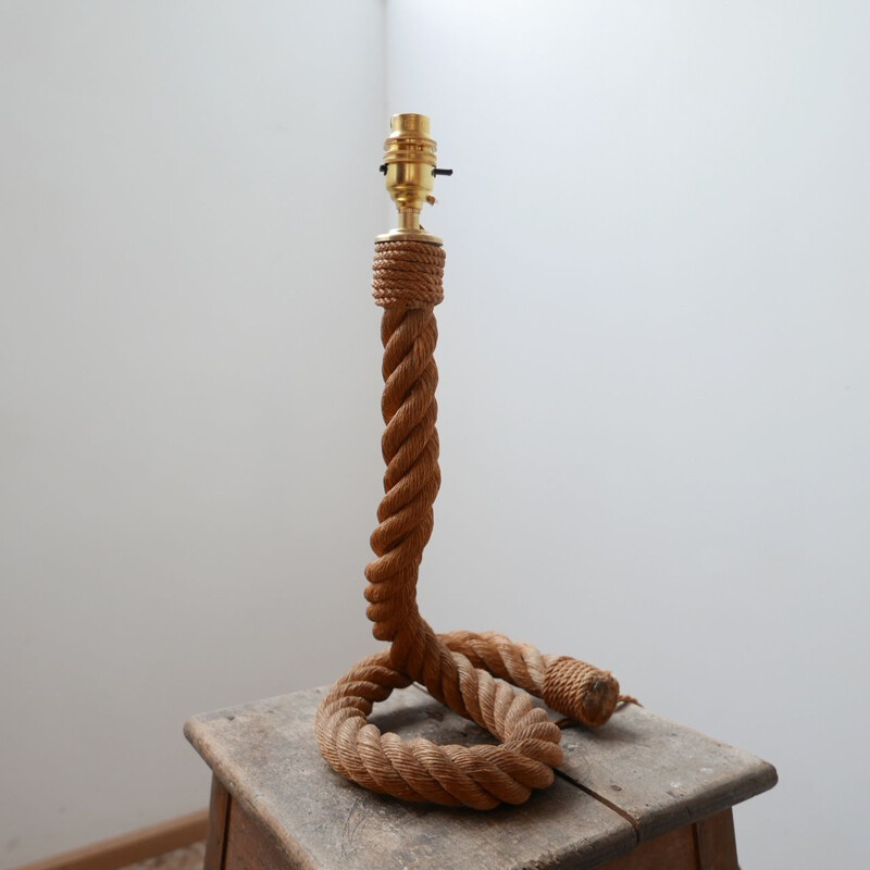 Vintage Audoux Minet Rope Cord Table Lamp 1960s