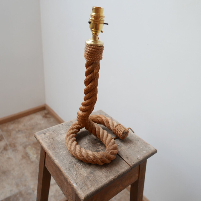 Vintage Audoux Minet Rope Cord Table Lamp 1960s