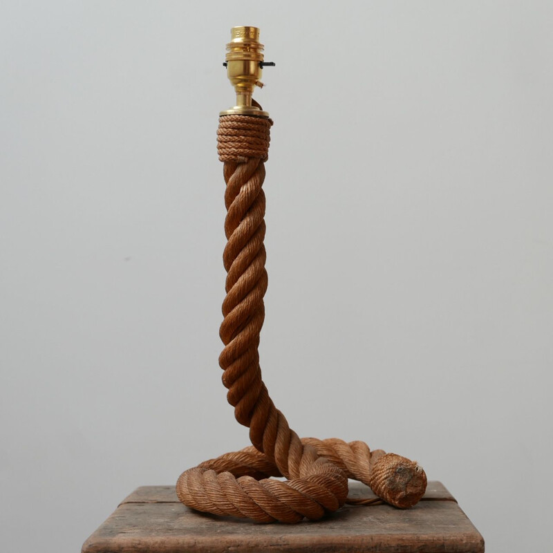 Lampe de table vintage Audoux Minet Rope Cord Cord 1960