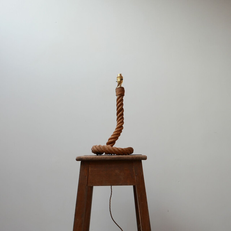 Vintage Audoux Minet Rope Cord Table Lamp 1960s