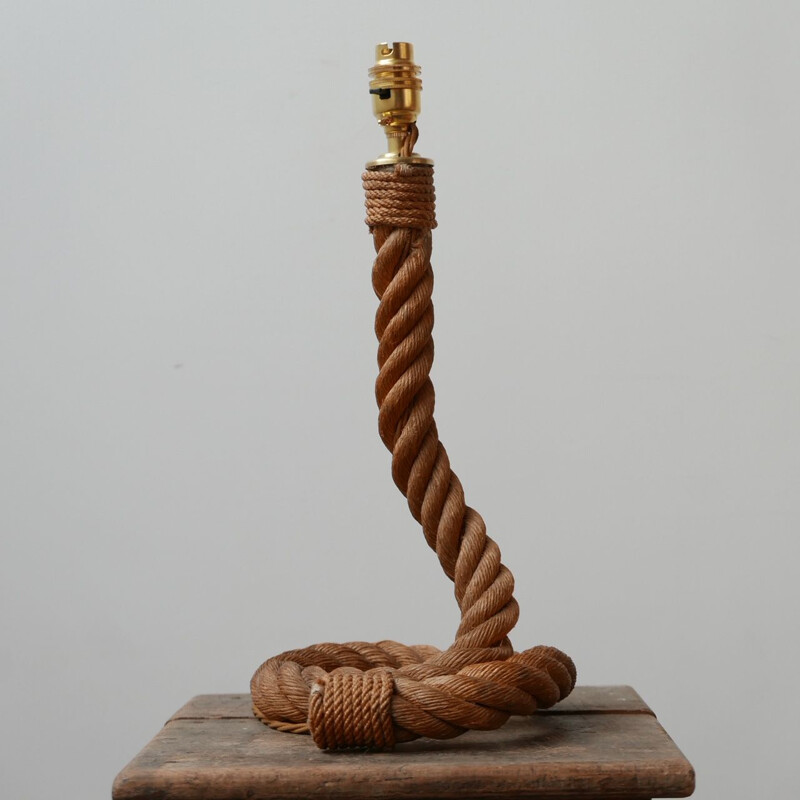 Lampe de table vintage Audoux Minet Rope Cord Cord 1960