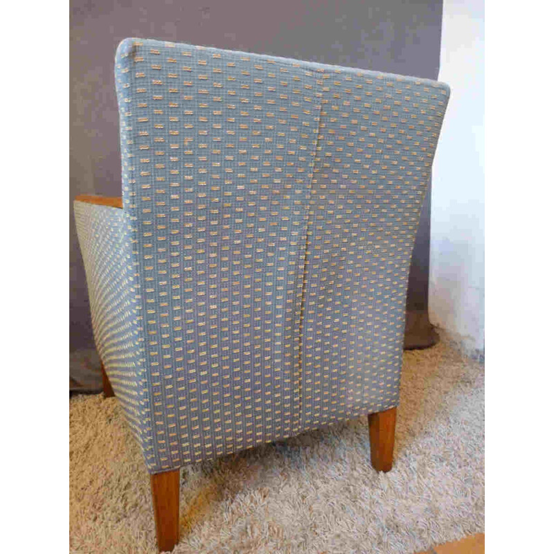 Armchair in beechwood and grey fabric - 1950s