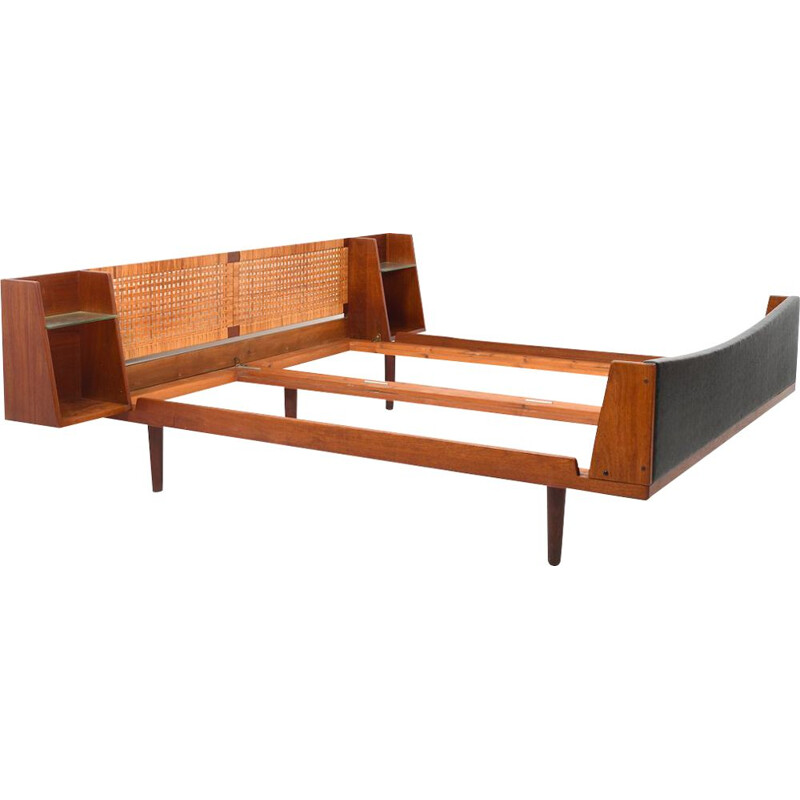 Vintage Teak Kingnsize Double Bed by Hans J. Wegner for Getama 1950s