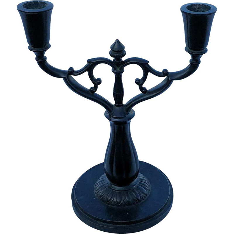 Vintage Art Deco two-arm candlestick by Just Andersen, Denmark 1930