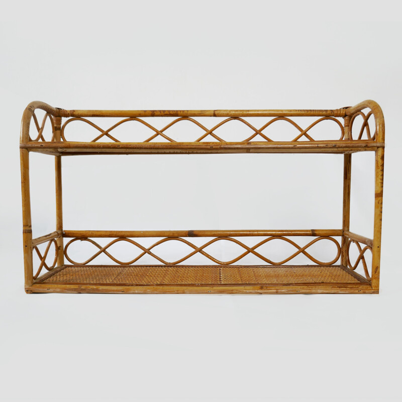 Pair of vintage Bamboo Shelves 1970s