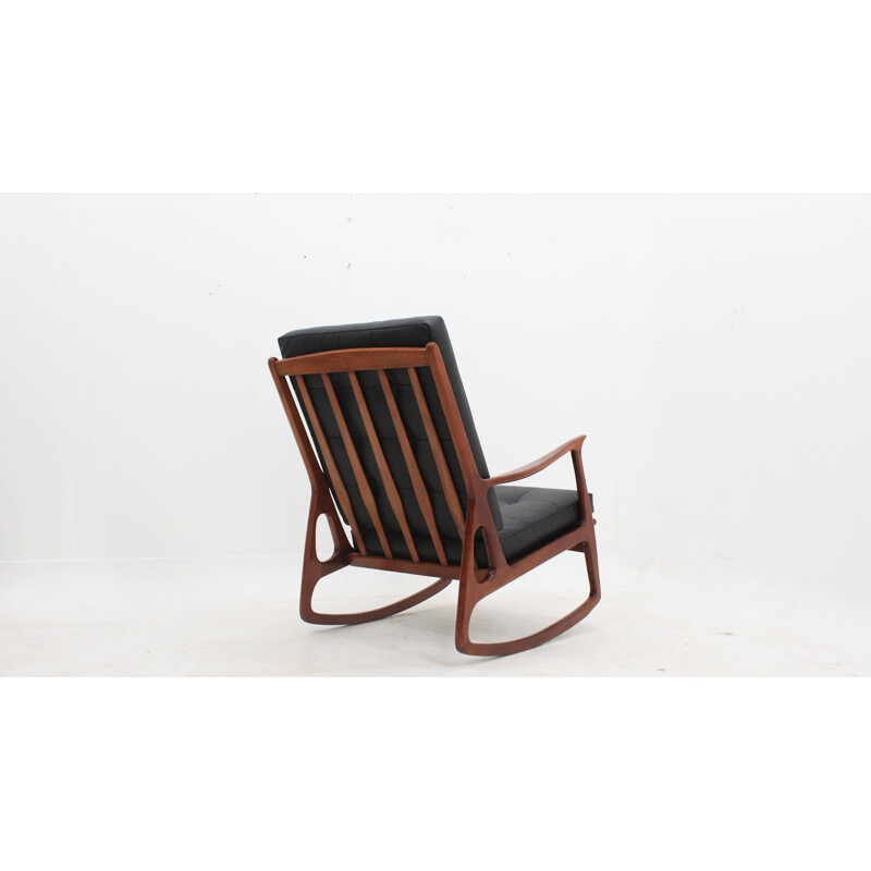 Vintage teak rocking chair, Italian 1950s