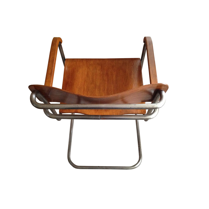 Paire de fauteuils "B34" Thonet Mundus en acier chromé et bois contreplaqué, Marcel BREUER - 1930 