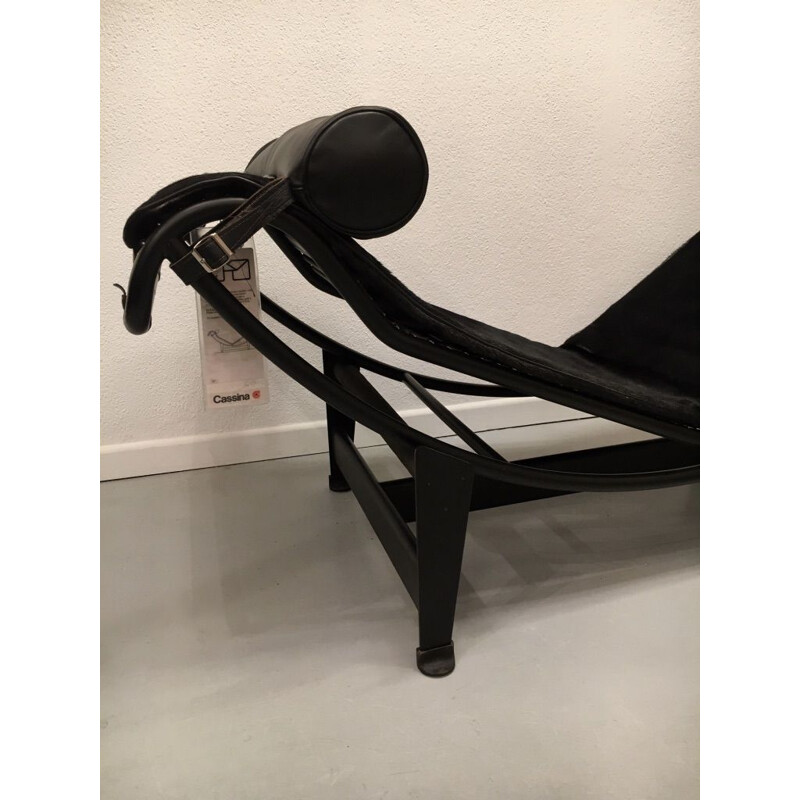 Vintage lounge armchair Le Corbusier LC4 Black Foal by Jeanneret Perriand by Cassina 1978