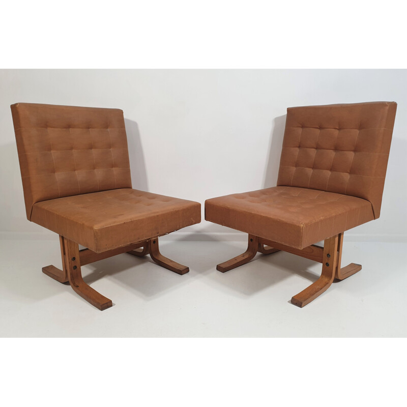 Pair of vintage Bratislava Armchair by Ludvik Volak for Drevopodnik Holesov 1960s