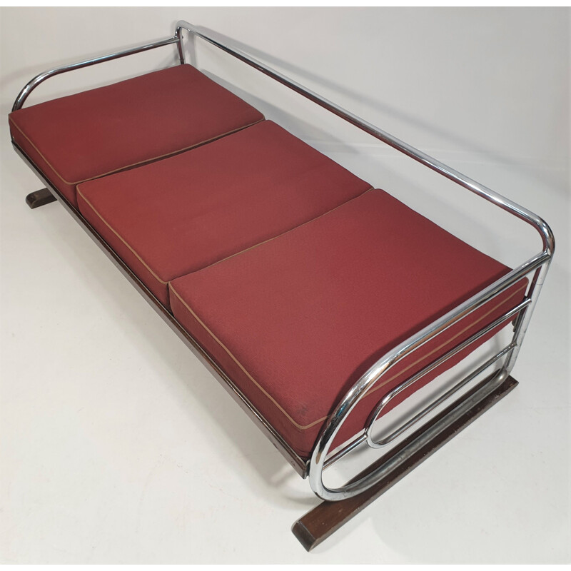 Vintage Chrome Sofa by Kavona, Czechoslovakia 1950s