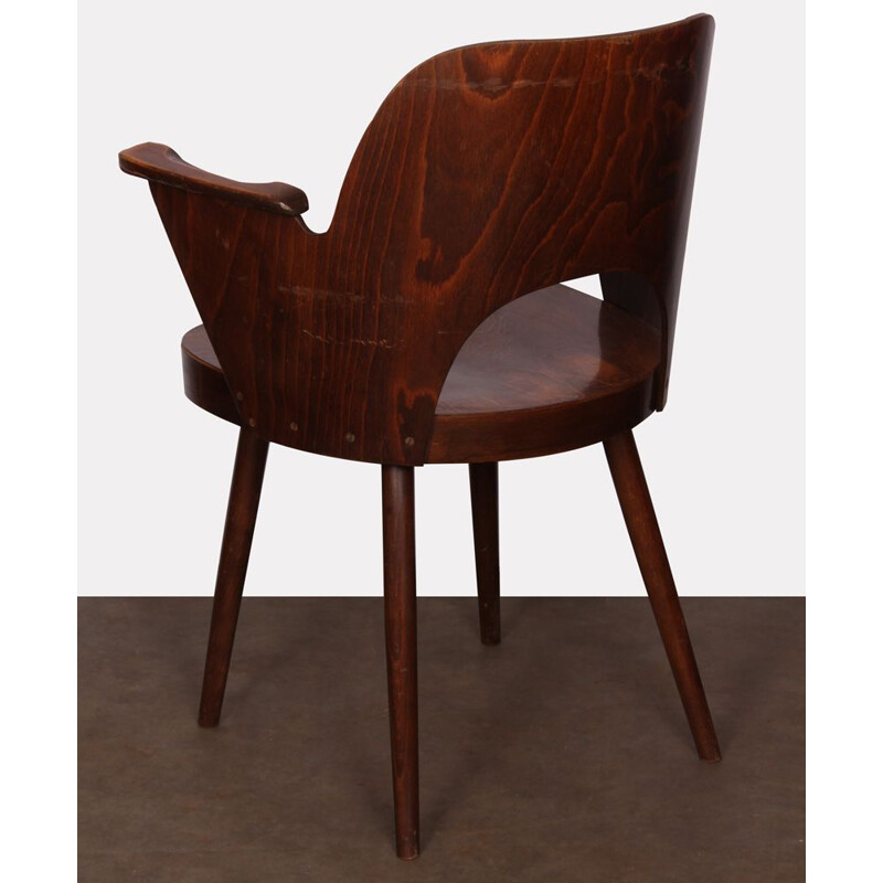 Vintage wooden armchair by Lubomir Hofmann for Ton 1960s