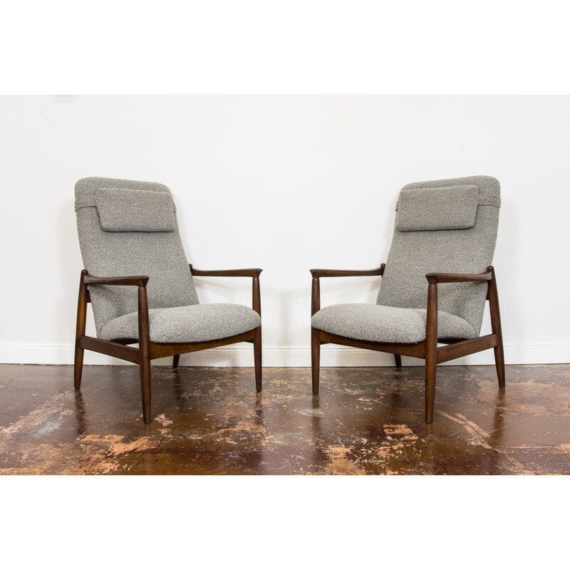 Pair of vintage GFM-64 High Back Armchairs by Edmund Homa for GFM 1960s