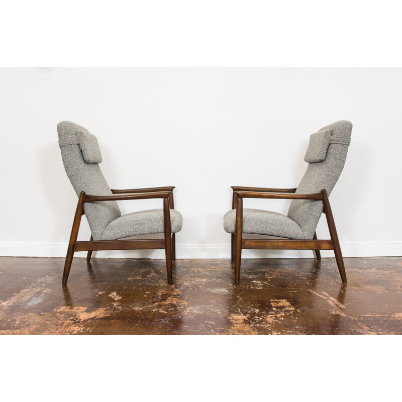 Pair of vintage GFM-64 High Back Armchairs by Edmund Homa for GFM 1960s