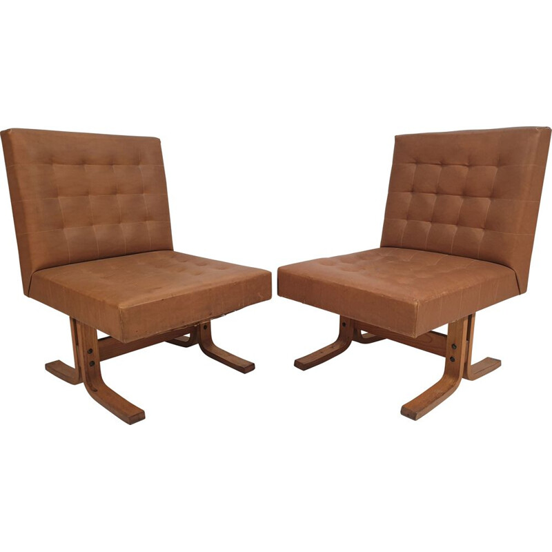 Pair of vintage Bratislava Armchair by Ludvik Volak for Drevopodnik Holesov 1960s