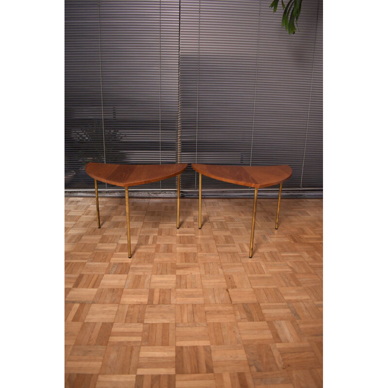 Pair of vintage 523 Pinwheel Tables by Peter Hvidt & Orla Molgaard Nielsen 1950s