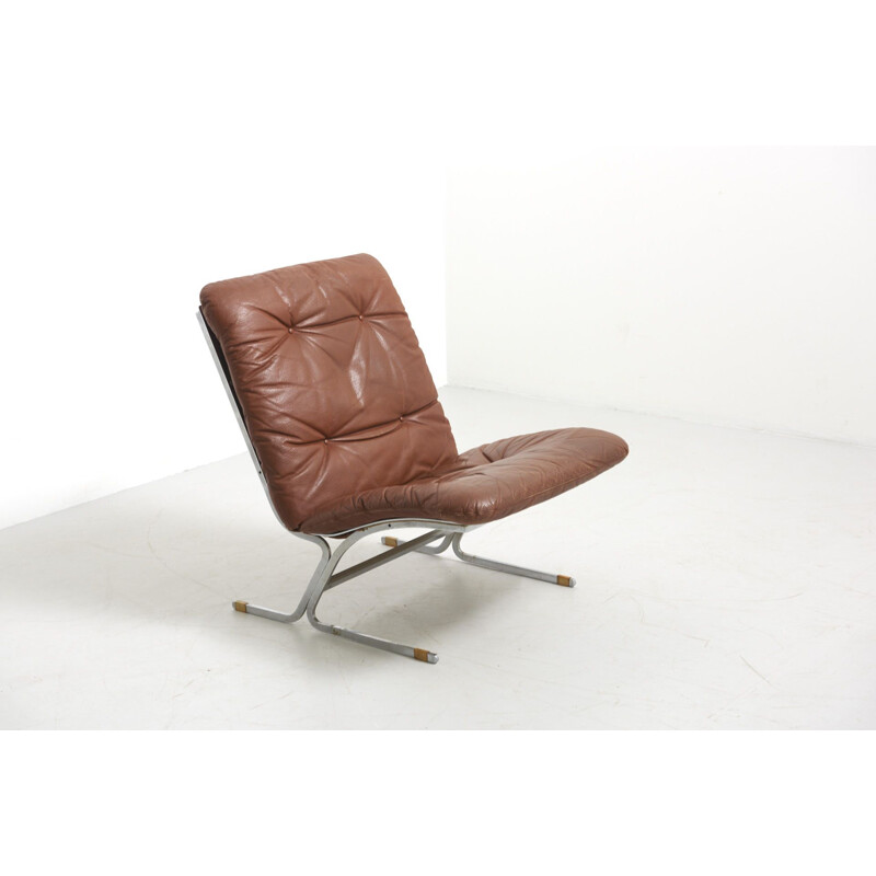 Vintage Modern Easy Chair with Steel Frame 1960s