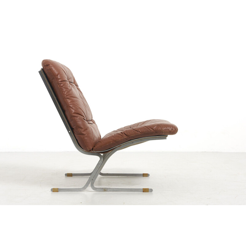 Fauteuil vintage moderne avec structure en acier 1960