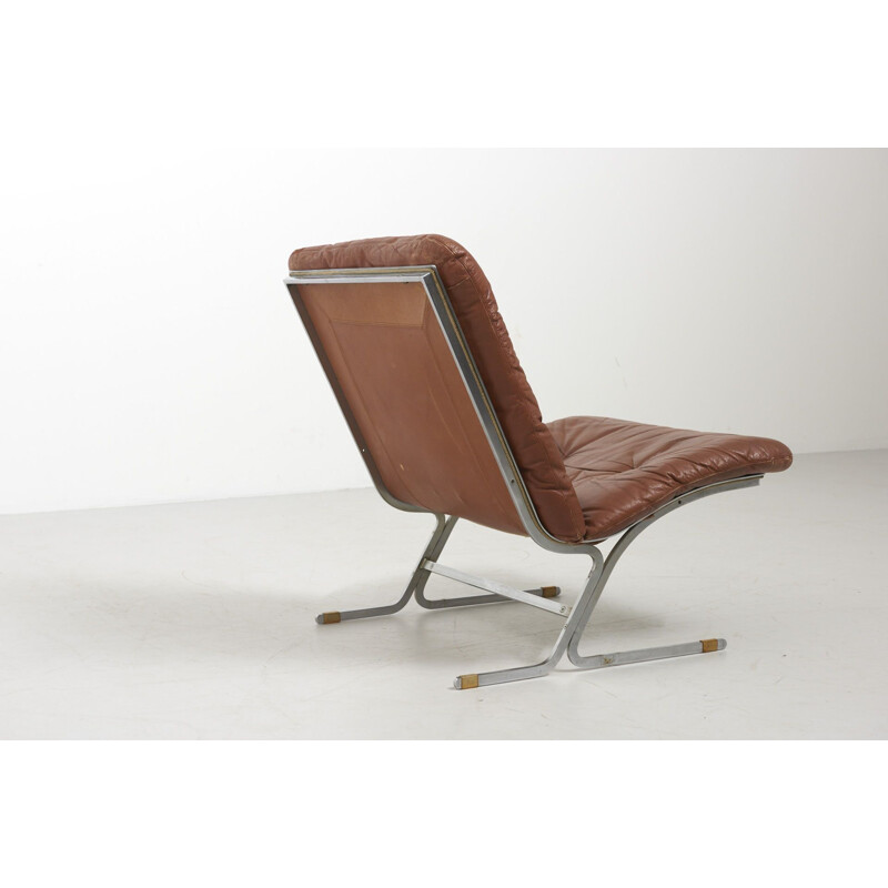 Vintage Modern Easy Chair with Steel Frame 1960s