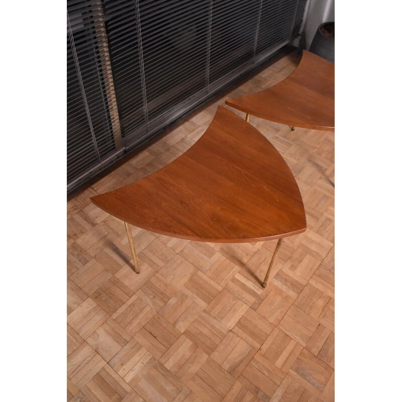 Pair of vintage 523 Pinwheel Tables by Peter Hvidt & Orla Molgaard Nielsen 1950s