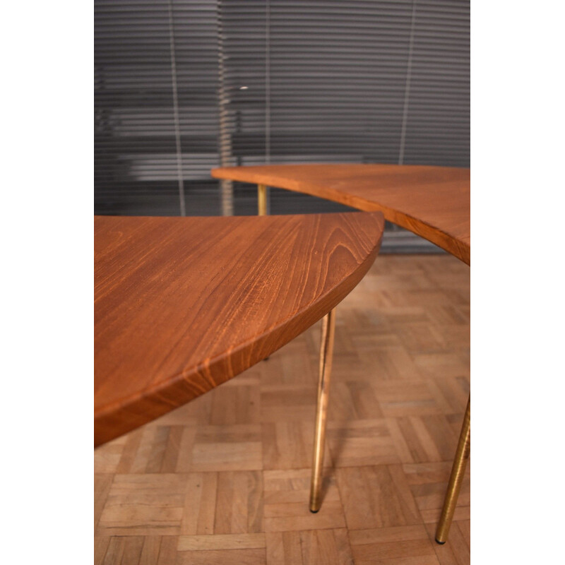 Pair of vintage 523 Pinwheel Tables by Peter Hvidt & Orla Molgaard Nielsen 1950s