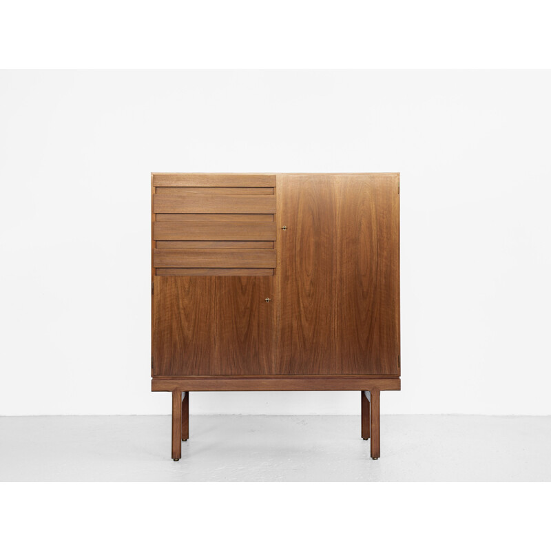 Vintage cabinet with 2 doors and 4 drawers by Jos de Mey for Van den Berghe Pauvers, Belgium 1960s