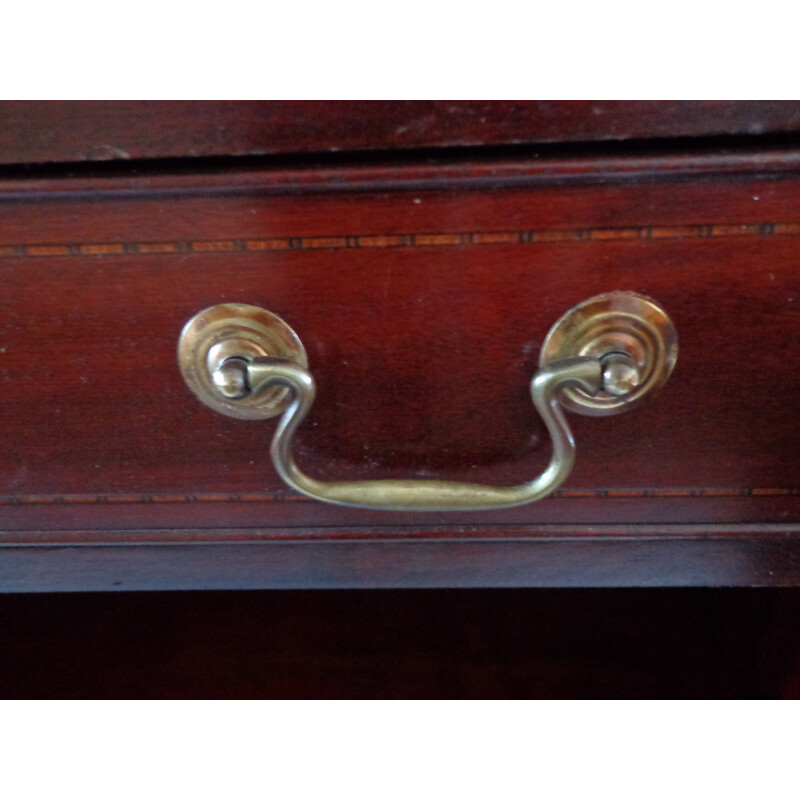 Vintage solid mahogany window with secretary, England 1900