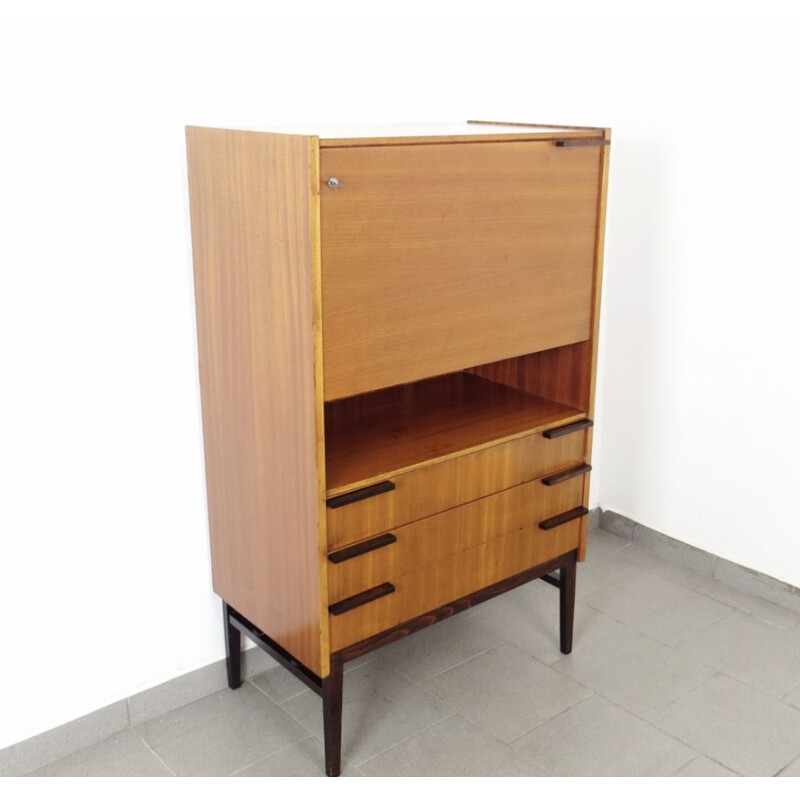 Vintage secretary in wood by Frantisek Mezulanik, 1960s